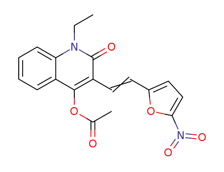 Molecular Structure of 74693-56-4 (4-(Acetyloxy)-1-ethyl-3-(2-(5-nitro-2-furanyl)ethenyl)-2(1H)-quinolino ne)