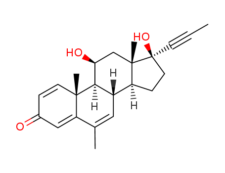 (8S,9S,10R,11S,13S,14S,17S)-11,17-dihydroxy-6,10,13-trimethyl-17-(prop-1-yn-1-yl)-8,9,10,11,12,13,14,15,16,17-decahydro-3H-cyclopenta[a]phenanthren-3-one (non-preferred name)