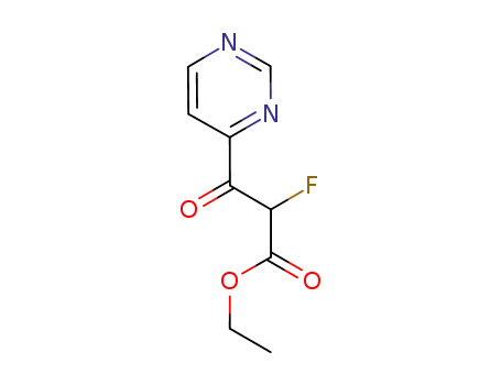 Molecular Structure of 749216-36-2 (4-Pyrimidinepropanoic acid, alpha-fluoro-beta-oxo-, ethyl ester (9CI))