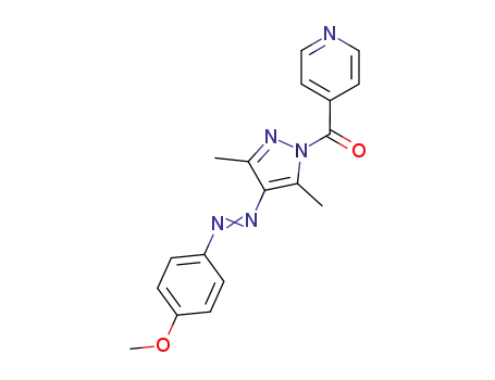 Molecular Structure of 75304-73-3 ({4-[(E)-(4-methoxyphenyl)diazenyl]-3,5-dimethyl-1H-pyrazol-1-yl}(pyridin-4-yl)methanone)
