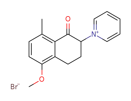 Molecular Structure of 109943-56-8 (1-(5-methoxy-8-methyl-1-oxo-1,2,3,4-tetrahydro-[2]naphthyl)-pyridinium; bromide)