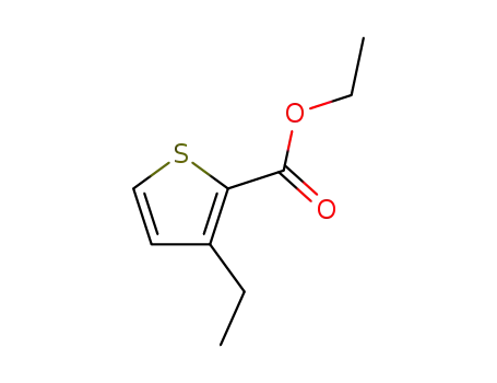Molecular Structure of 132039-43-1 (2-Thiophenecarboxylic acid, 3-ethyl-, ethyl ester)