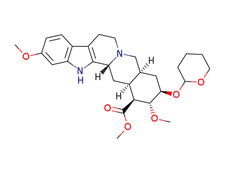 Yohimban-16-carboxylic acid, 11,17-dimethoxy-18-((tetrahydro-2H-pyran-2-yl)oxy)-, methyl ester, (3beta,16beta,17alpha,18beta,20alpha)- (9CI) cas  751-73-5