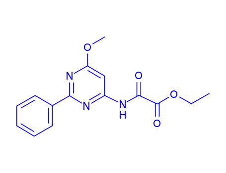 Molecular Structure of 75274-16-7 (Ethyl ((6-methoxy-2-phenyl-4-pyrimidinyl)amino)oxoacetate)