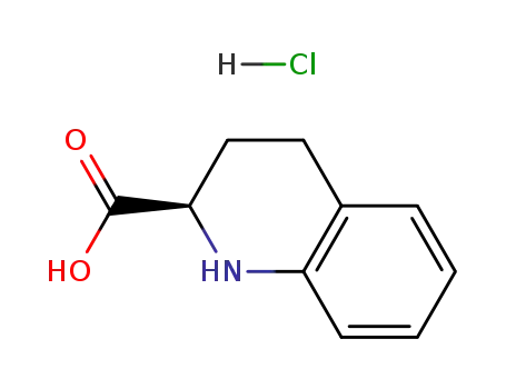 Molecular Structure of 75433-76-0 (D-1,2,3,4-TETRAHYDRO-QUINOLINE-2-CARBOXYLIC ACID HYDROCHLORIDE)