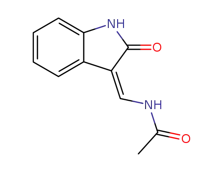 Molecular Structure of 7511-06-0 (N-[(Z)-(2-oxo-1,2-dihydro-3H-indol-3-ylidene)methyl]acetamide)
