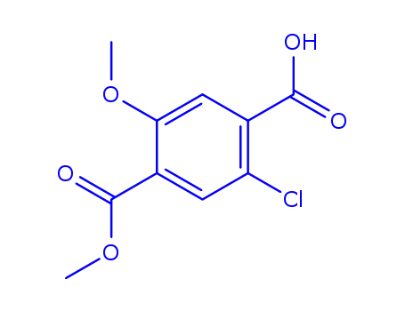 Molecular Structure of 75071-98-6 (5-Chloro-2-methoxyterephthalic acid hydrogen 1-methyl ester)