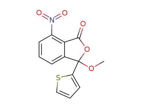 Molecular Structure of 7499-78-7 (3-methoxy-7-nitro-3-(thiophen-2-yl)-2-benzofuran-1(3H)-one)