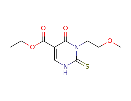 Molecular Structure of 7506-94-7 (ethyl 3-(2-methoxyethyl)-4-oxo-2-thioxo-1,2,3,4-tetrahydropyrimidine-5-carboxylate)