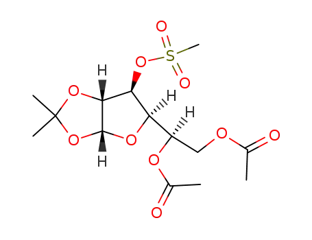 Molecular Structure of 7512-01-8 (5,6-di-O-acetyl-1,2-O-(1-methylethylidene)-3-O-(methylsulfonyl)hexofuranose)