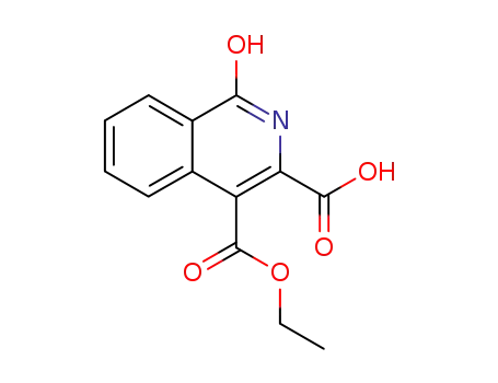 Molecular Structure of 100727-89-7 (1-hydroxy-isoquinoline-3,4-dicarboxylic acid-4-ethyl ester)