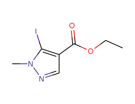 Molecular Structure of 754219-01-7 (Ethyl 5-iodo-1-methyl-1H-pyrazole-4-carboxylate)