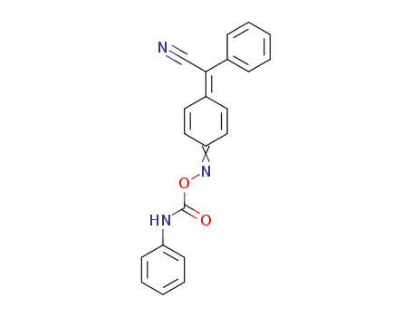 Molecular Structure of 7509-92-4 ((2Z)-phenyl[(4Z)-4-{[(phenylcarbamoyl)oxy]imino}cyclohexa-2,5-dien-1-ylidene]ethanenitrile)
