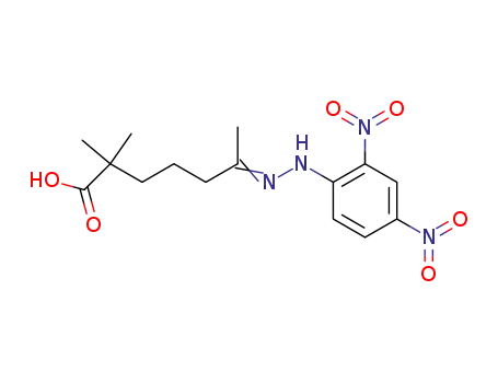 Molecular Structure of 7500-49-4 ((6Z)-6-[(2,4-dinitrophenyl)hydrazono]-2,2-dimethylheptanoic acid)