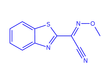 Molecular Structure of 75408-07-0 (2-Benzothiazoleacetonitrile,alpha-(methoxyimino)-(9CI))