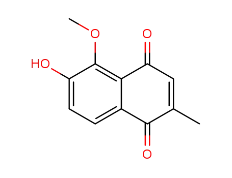 Molecular Structure of 7539-90-4 (2-Methyl-5-methoxy-6-hydroxy-1,4-naphthoquinone)