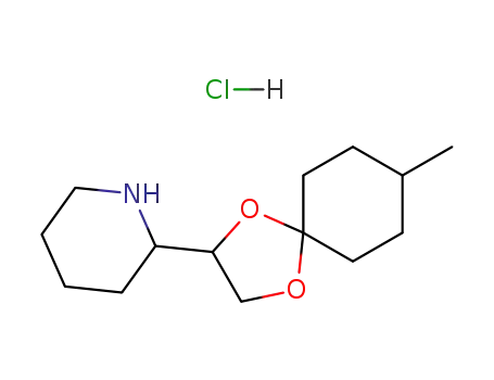Molecular Structure of 7538-26-3 (2-(8-methyl-1,4-dioxaspiro[4.5]dec-2-yl)piperidinium chloride)