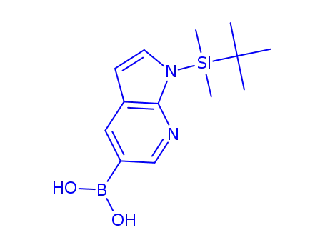 Molecular Structure of 754214-67-0 (1-(TERT-BUTYL-DIMETHYL-SILANYL)-1H-PYRROLO[2,3-B]PYRIDIN-5-YL BORONIC ACID)