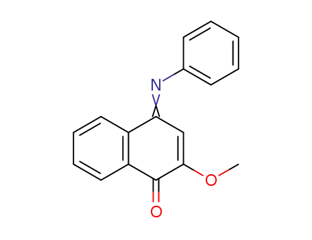 Molecular Structure of 75139-96-7 ((4E)-2-methoxy-4-(phenylimino)naphthalen-1(4H)-one)