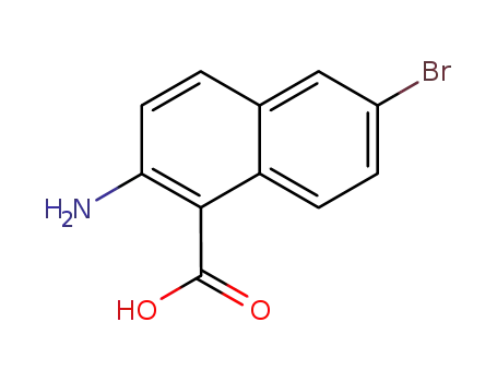 Molecular Structure of 677291-27-9 (1-Naphthalenecarboxylic acid, 2-amino-6-bromo-)