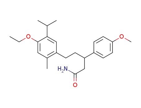 Molecular Structure of 75436-93-0 (5-[4-ethoxy-2-methyl-5-(1-methylethyl)phenyl]-3-(4-methoxyphenyl)pentanamide)