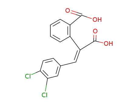 Molecular Structure of 75227-04-2 (2-[(E)-1-carboxy-2-(3,4-dichlorophenyl)ethenyl]benzoic acid)