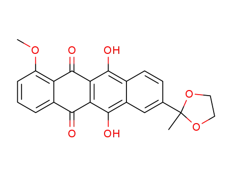 Molecular Structure of 84137-66-6 (5,12-Naphthacenedione,
6,11-dihydroxy-1-methoxy-8-(2-methyl-1,3-dioxolan-2-yl)-)