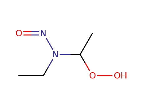 Molecular Structure of 74940-25-3 (1-[ethyl(nitroso)amino]ethyl hydroperoxide)