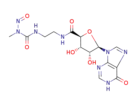 3,4-dihydroxy-N-(2-{[methyl(nitroso)carbamoyl]amino}ethyl)-5-(6-oxo-3,6-dihydro-9H-purin-9-yl)tetrahydrofuran-2-carboxamide (non-preferred name)