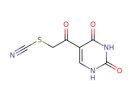 Molecular Structure of 7597-79-7 (2-(2,4-dioxo-1,2,3,4-tetrahydropyrimidin-5-yl)-2-oxoethyl thiocyanate)