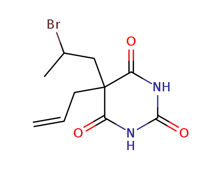 Molecular Structure of 7548-67-6 (5-(2-bromopropyl)-5-(prop-2-en-1-yl)pyrimidine-2,4,6(1H,3H,5H)-trione)