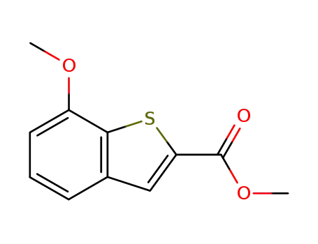 Molecular Structure of 88791-17-7 (7-METHOXY-BENZO[B]THIOPHENE-2-CARBOXYLIC ACID METHYL ESTER)