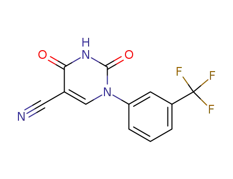 Molecular Structure of 75838-24-3 (5-CYANO-1-[3-(TRIFLUOROMETHYL)PHENYL]URACIL)