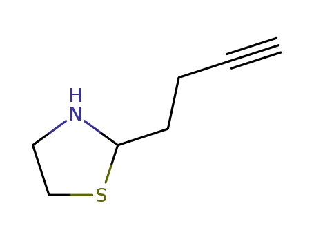 Molecular Structure of 75606-41-6 (2-(3-Butynyl)thiazolidine)