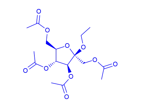 Molecular Structure of 7598-49-4 (ethyl 1,3,4,6-tetra-O-acetylhex-2-ulofuranoside)