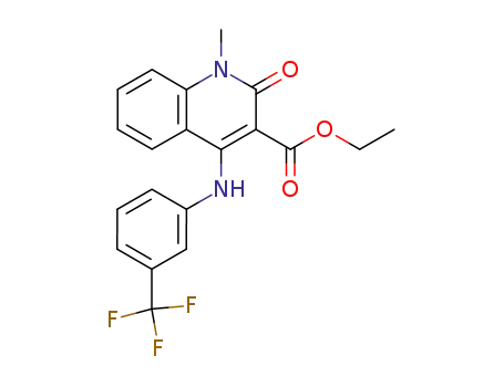 Molecular Structure of 75483-13-5 (ethyl 1-methyl-2-oxo-4-{[3-(trifluoromethyl)phenyl]amino}-1,2-dihydroquinoline-3-carboxylate)