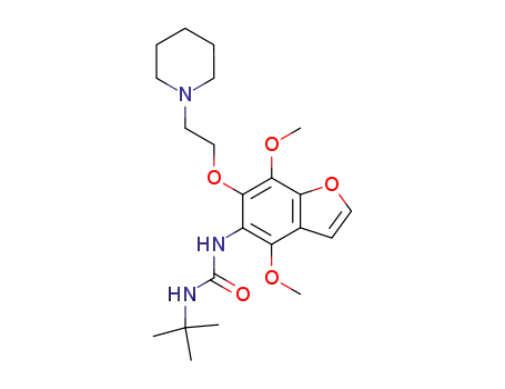 Molecular Structure of 75883-67-9 (1-tert-butyl-3-[4,7-dimethoxy-6-(2-piperidin-1-ylethoxy)-1-benzofuran-5-yl]urea)