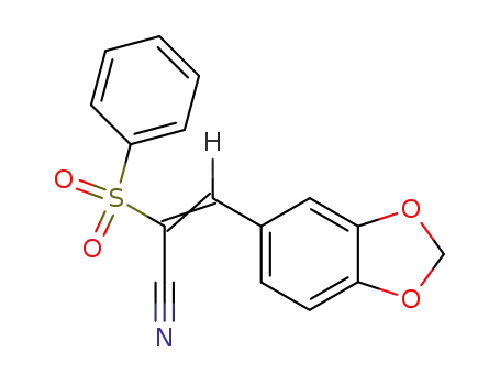 Molecular Structure of 7605-38-1 ((E)-3-(1,3-benzodioxol-5-yl)-2-(phenylsulfonyl)-2-propenenitrile)