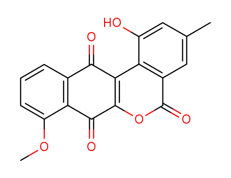 Molecular Structure of 122775-56-8 (1-hydroxy-8-methoxy-3-methyl-5H-benzo<d>naphtho<2,3-b>pyran-5,7,12-trione)