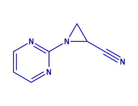Molecular Structure of 75985-80-7 (2-Aziridinecarbonitrile, 1-(2-pyrimidinyl)- (9CI))