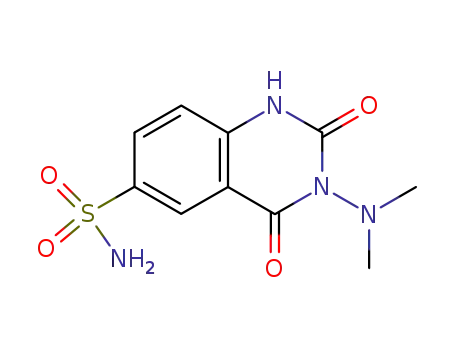 Molecular Structure of 75787-43-8 (3-(dimethylamino)-2,4-dioxo-1,2,3,4-tetrahydroquinazoline-6-sulfonamide)