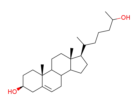 Molecular Structure of 7548-79-0 ((3S,8S,9S,10R,13R,14S,17R)-17-[(2R)-6-hydroxyheptan-2-yl]-10,13-dimethyl-2,3,4,7,8,9,10,11,12,13,14,15,16,17-tetradecahydro-1H-cyclopenta[a]phenanthren-3-ol (non-preferred name))