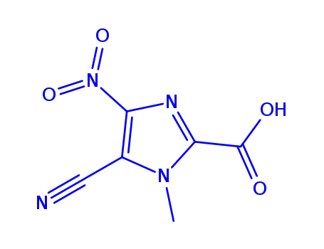 Molecular Structure of 754917-50-5 (1H-Imidazole-2-carboxylicacid,5-cyano-1-methyl-4-nitro-(9CI))