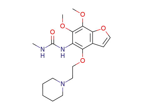 Molecular Structure of 75883-78-2 (3-[6,7-dimethoxy-4-[2-(1-piperidyl)ethoxy]benzofuran-5-yl]-1-methyl-ur ea)