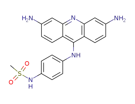 Molecular Structure of 76015-35-5 (3,6-diamino-9-(4-(methylsulfonyl)aminophenyl)aminoacridine)