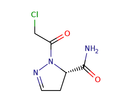 Molecular Structure of 761414-85-1 (1H-Pyrazole-5-carboxamide, 1-(chloroacetyl)-4,5-dihydro-, (5S)- (9CI))