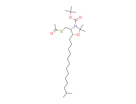 tert-butyl (4R,5R)-4-acetylthiomethyl-2,2-dimethyl-5-(12-methyl-tridecyl)-1,3-oxazolidine-3-carboxylate
