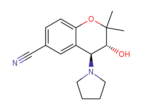 6-CYANO-3,4-DIHYDRO-2,2-DIMETHYL-TRANS-4-(1-PYRROLIDINYL)-2H-BENZO-[B]-PYRANO-3-OL