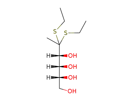 Molecular Structure of 7597-74-2 (5,5-bis(ethylsulfanyl)hexane-1,2,3,4-tetrol)