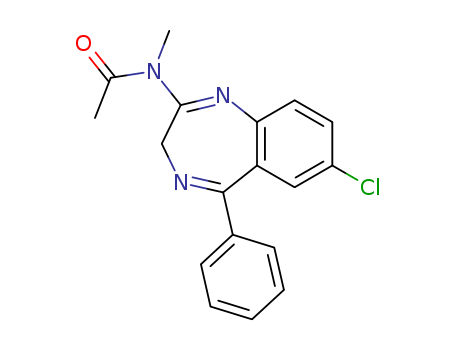 N-(9-chloro-6-phenyl-2,5-diazabicyclo[5.4.0]undeca-2,5,8,10,12-pentaen-3-yl)-N-methyl-acetamide cas  7569-15-5